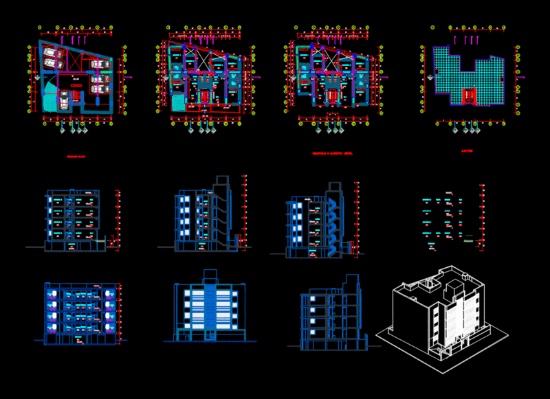 Building Multi Passenger Paris DWG Block for AutoCAD