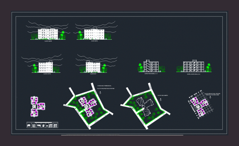 Building Social Interest DWG Elevation for AutoCAD