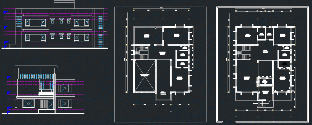 Bungalow DWG Block for AutoCAD