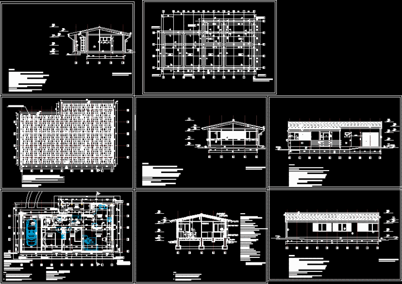 Bungalow DWG Block for AutoCAD