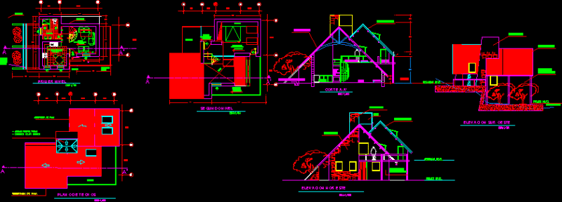 Bungalows for the tourist 2D DWG Design Block for AutoCAD