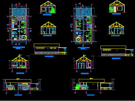 Bungalow Project 2D DWG Design Full Project for AutoCAD 