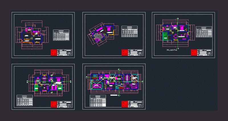 Bungalows DWG Block for AutoCAD