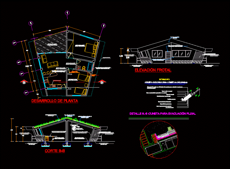 Bungalows DWG Detail for AutoCAD