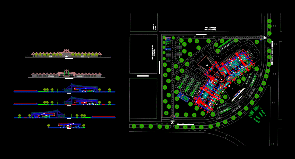 Bus Station DWG Plan for AutoCAD