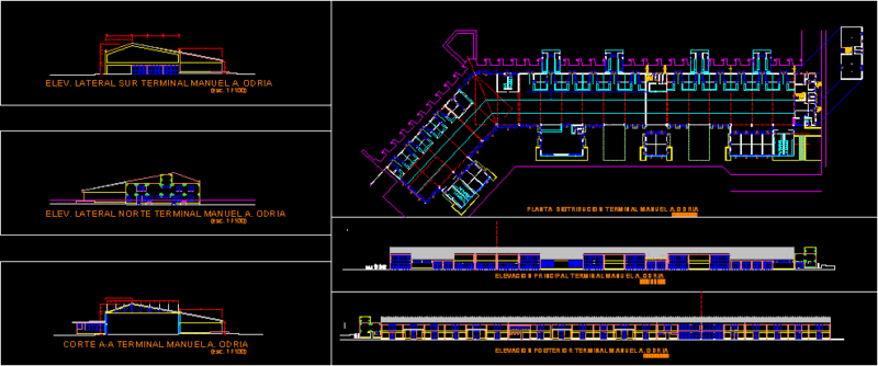 Bus Station DWG Section for AutoCAD
