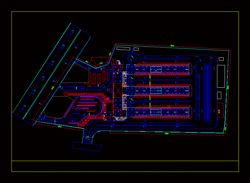 Bus Terminal DWG Block for AutoCAD