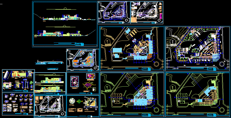 Bus Terminal Station DWG Block for AutoCAD