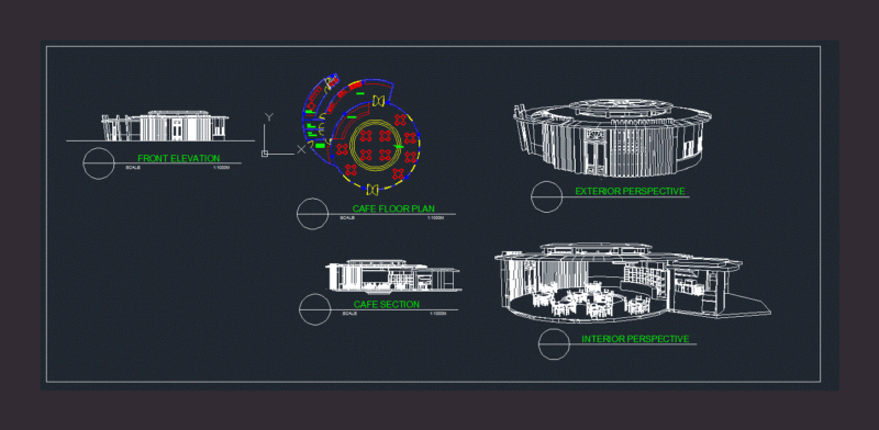 Cafe DWG Block for AutoCAD