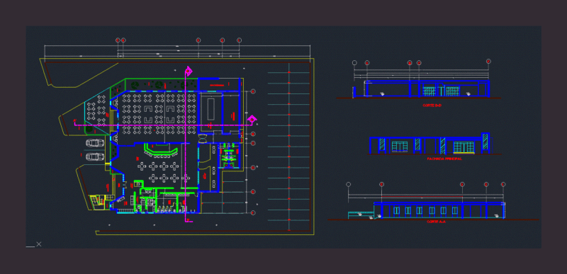 Cafeteria DWG Block for AutoCAD