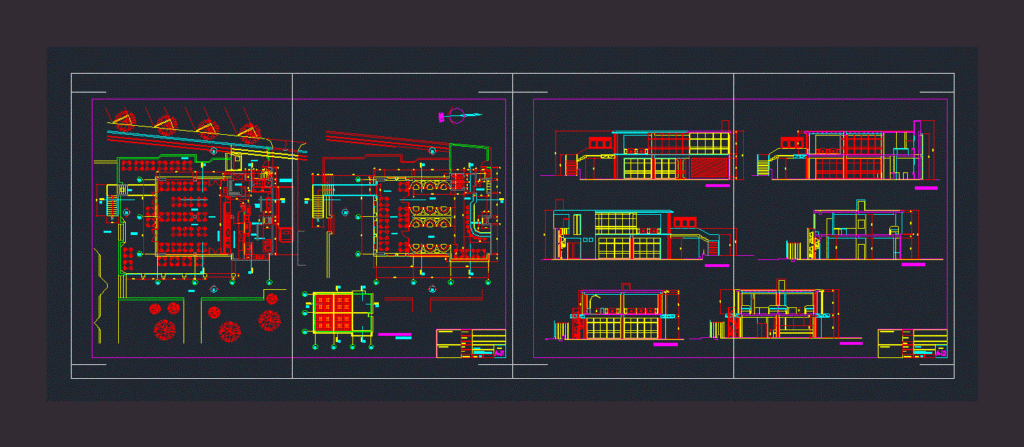 Cafeteria DWG Block for AutoCAD