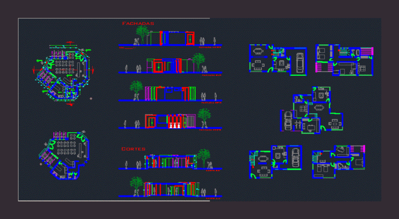 Cafeteria DWG Block for AutoCAD