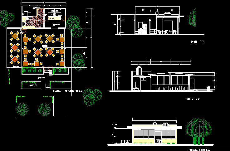 Floor Plan Dwg Free Download Dwg Autocad Bocamawasuag   Cafeteria Dwg Section For Autocad 16965 