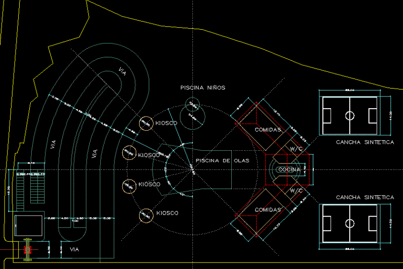 Sports Complex 2D DWG Design Full Project for AutoCAD