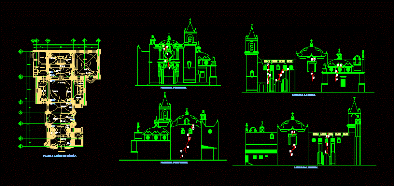 Candelaria Church Church DWG Block for AutoCAD
