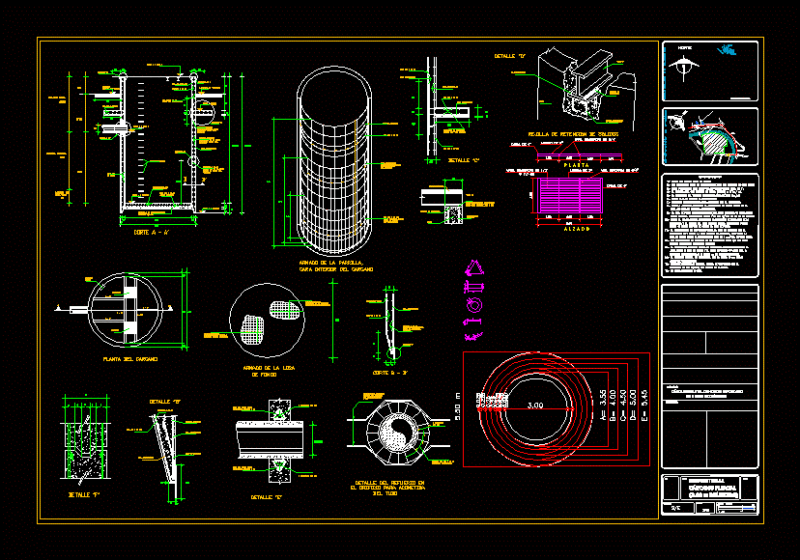 Carcamo 3mts DWG Block for AutoCAD