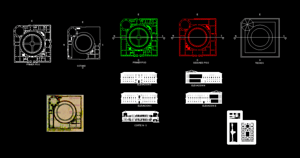 Carlos V – Palace DWG Block for AutoCAD