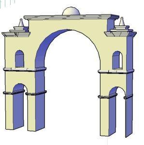 Carved Stone Arch 3D DWG Model for AutoCAD