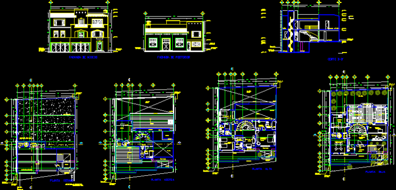 Casa – Habitacion 3 Pisos DWG Block for AutoCAD
