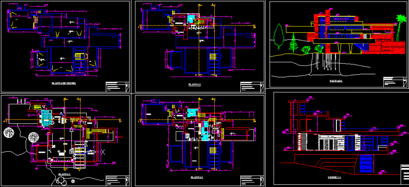 Cascade House DWG Section for AutoCAD