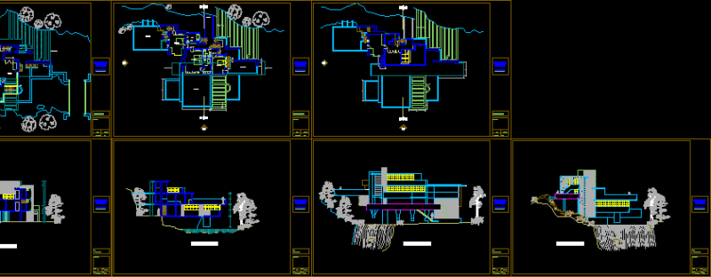 Cascade House DWG Section for AutoCAD