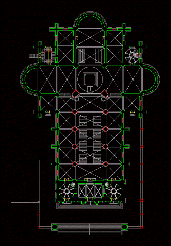 Cathedral DWG Block for AutoCAD