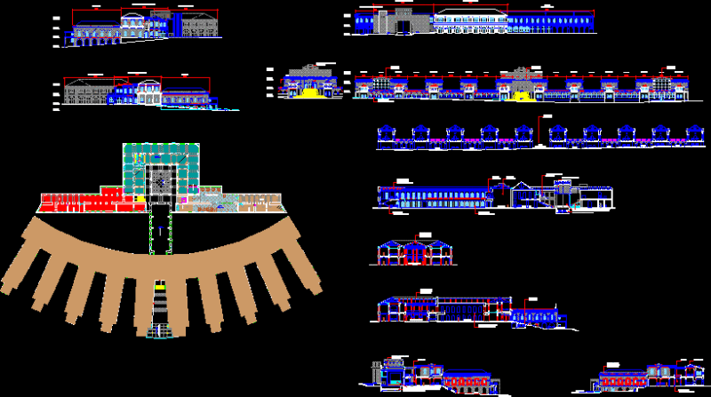 Center Contemporary Art DWG Section for AutoCAD