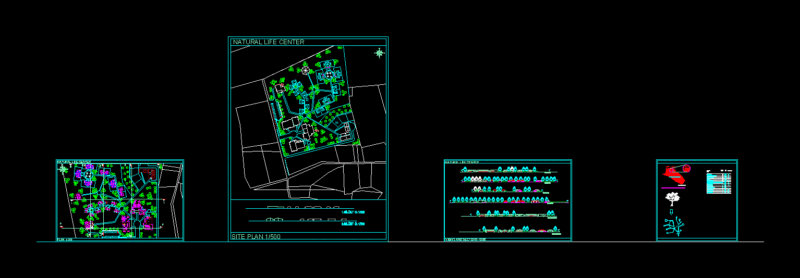 Natural Recreation Center 2D DWG Design Section for AutoCAD