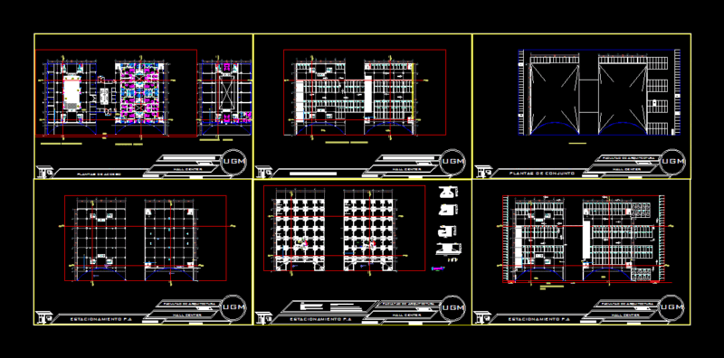 Center Hall A Hall DWG Block for AutoCAD