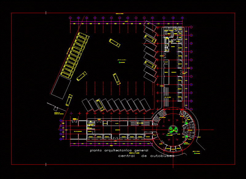 Central Bus DWG Block for AutoCAD