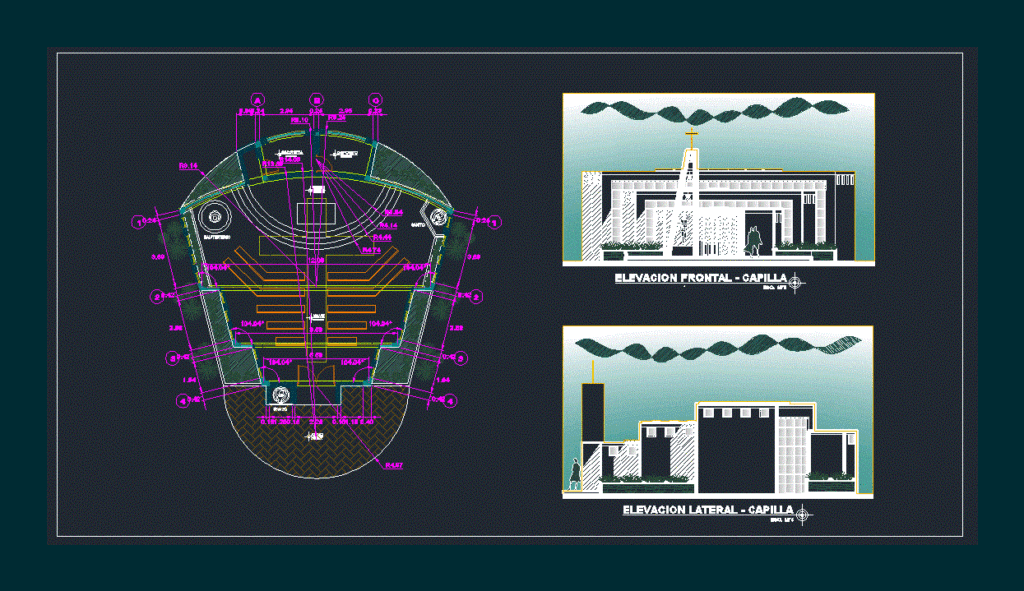 Chapel DWG Block for AutoCAD
