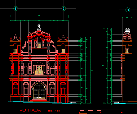 Chiapas Church Facade DWG Block for AutoCAD • Designs CAD