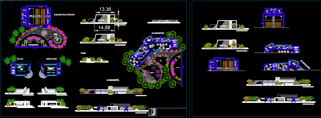Child Care – Comunal Center DWG Section for AutoCAD