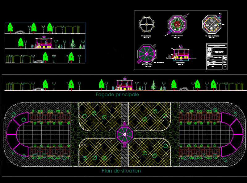 Playground equipment dwg autocad drawing