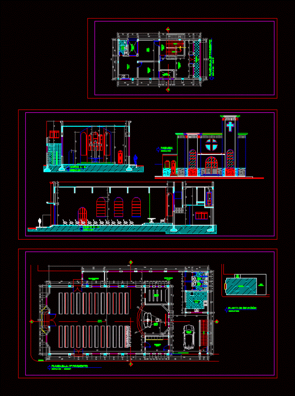 Church DWG Block for AutoCAD