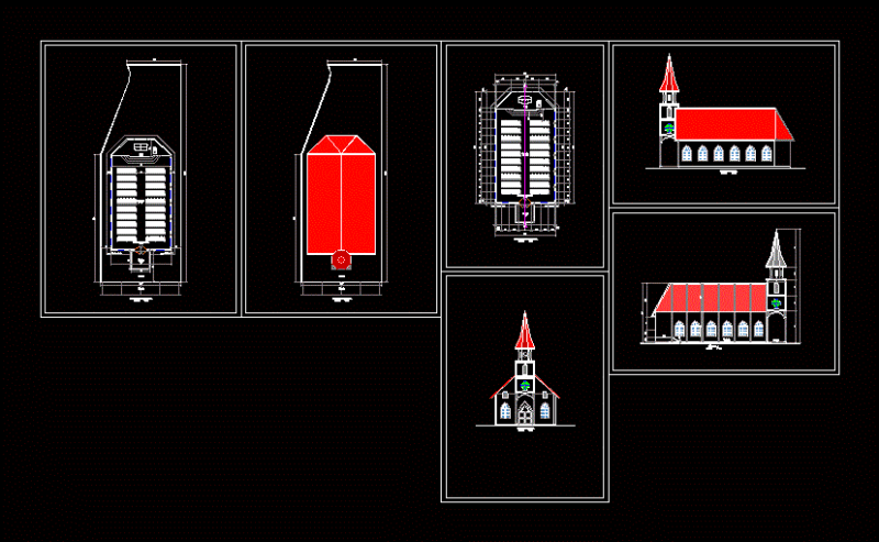 Church DWG Elevation for AutoCAD
