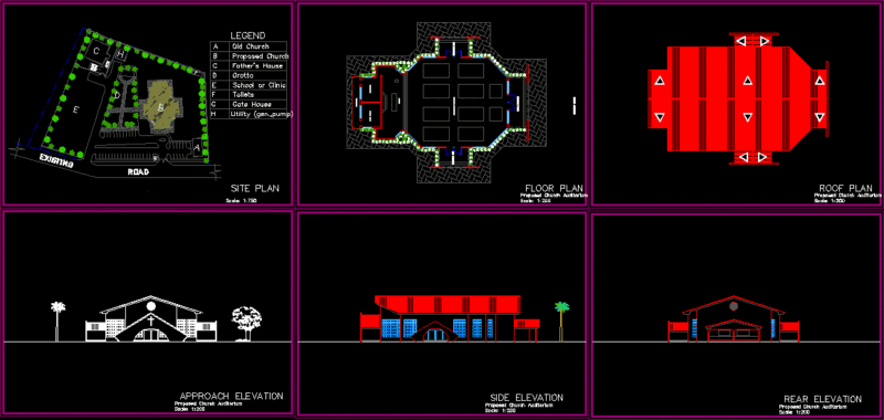 Church DWG Plan for AutoCAD