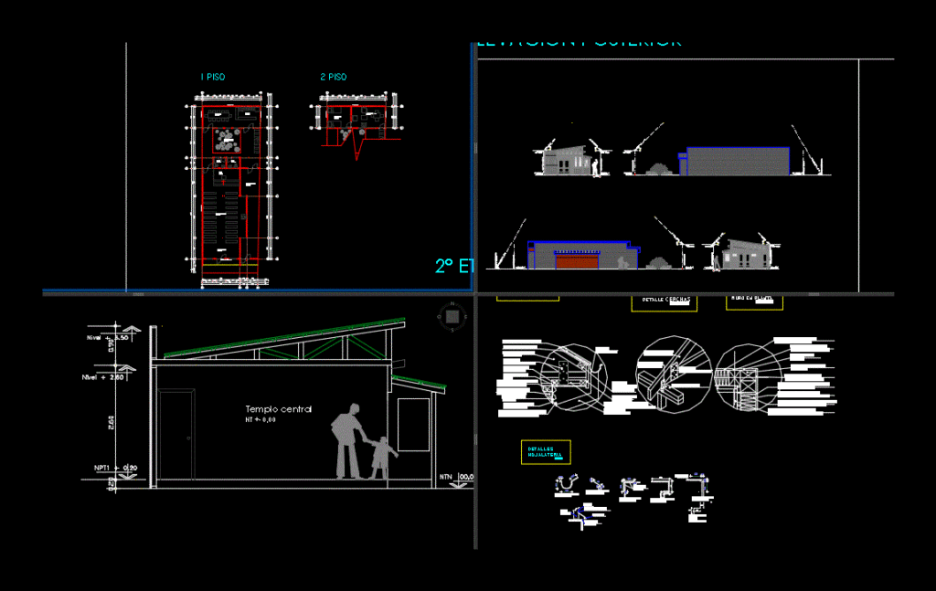 Church In Wood 83 M2 2D DWG Detail for AutoCAD