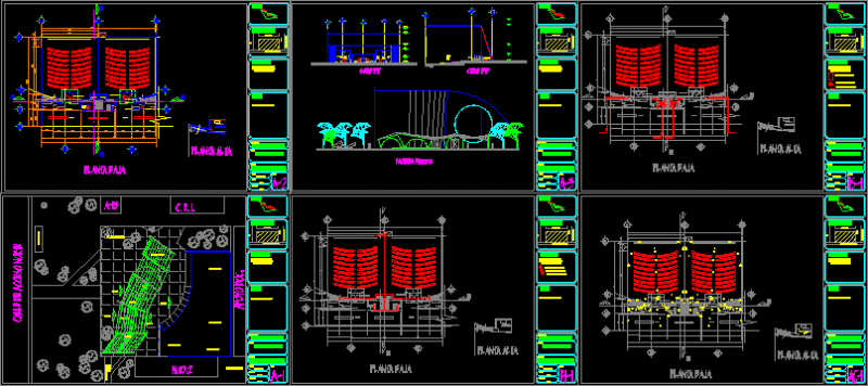 Cinemas Plane DWG Section for AutoCAD