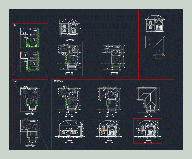 Classic Villa DWG Block for AutoCAD