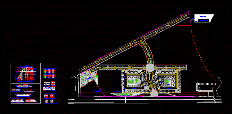 Clubhouse And Houses DWG Block for AutoCAD