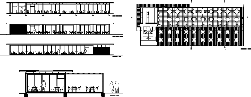 Coffee Bar 2D DWG Elevations & Plan for AutoCAD