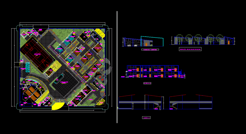 College – Primary Level DWG Block for AutoCAD