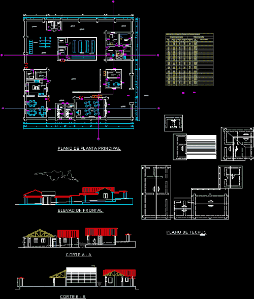 College  School Studies DWG Elevation for AutoCAD 