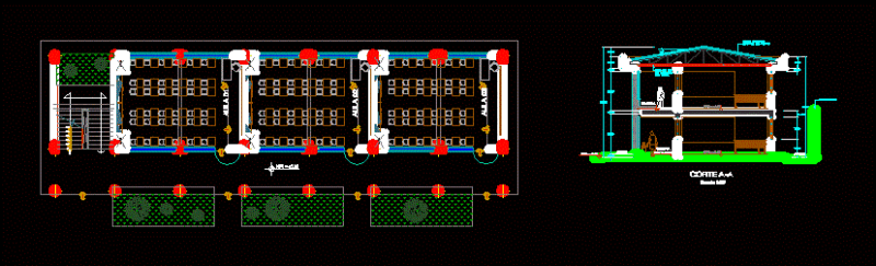 College Map DWG Block for AutoCAD