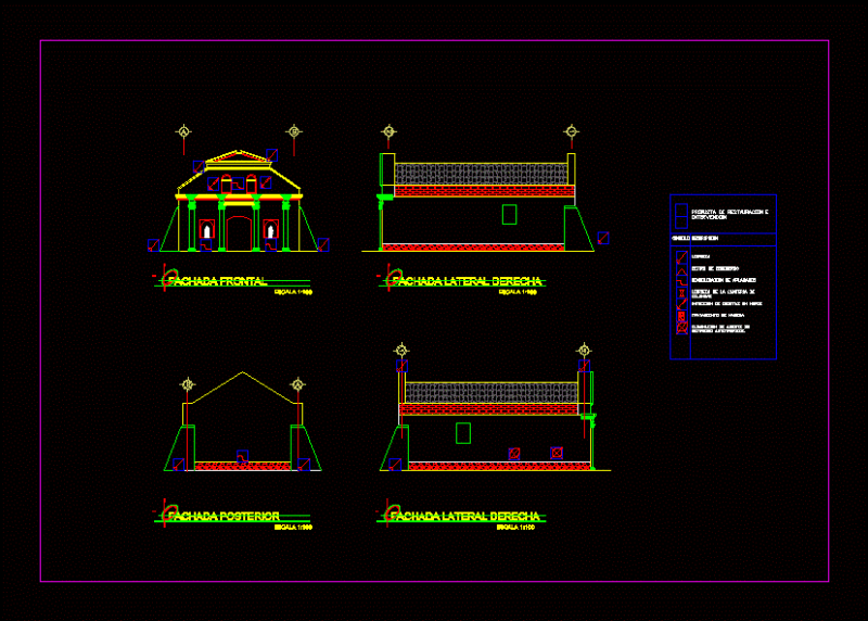 Colonial Church DWG Elevation for AutoCAD