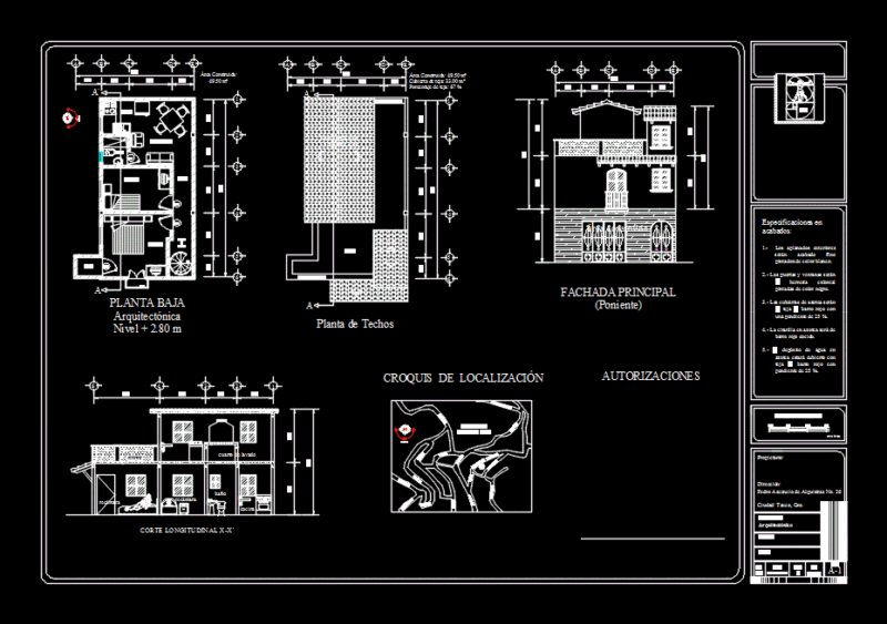 Colonial House DWG Detail for AutoCAD