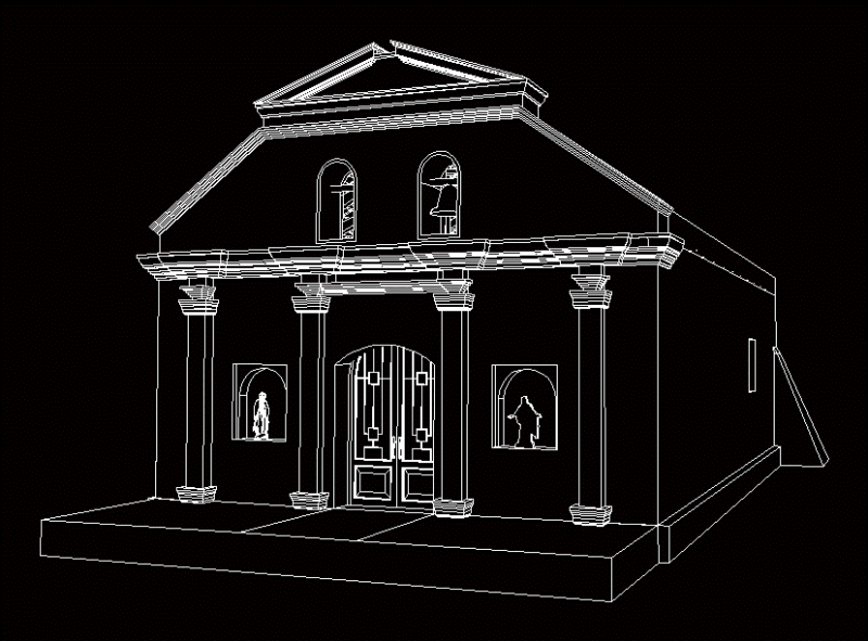 Colonial Oratory DWG Block for AutoCAD