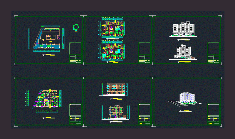 Commercial Building – Residential Commercial Building DWG Block for AutoCAD