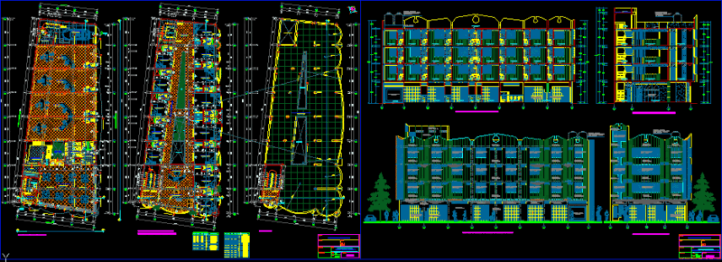 Commercial Building – Stores DWG Section for AutoCAD